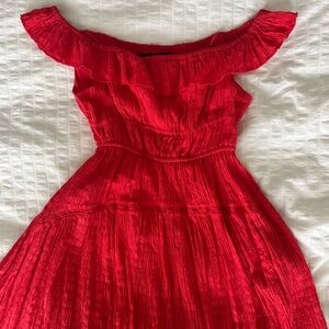 Urban Outfitters Red Off-Shoulder Dress